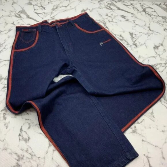Men's Fubu Streetwear Blue Wide Leg Denim Pants NWT